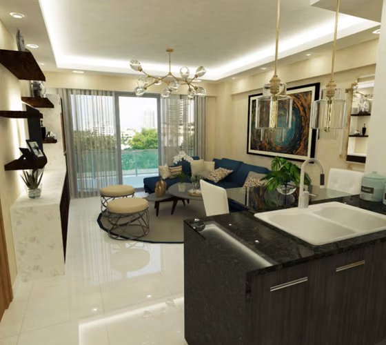 Venta De Moderno Apartamento En Gazcue, De 2 Hab.