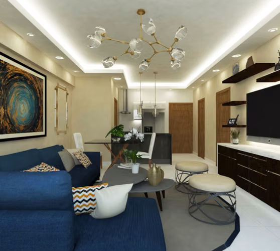 Venta De Moderno Apartamento En Gazcue, De 2 Hab.