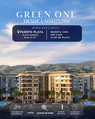 APARTAMENTOS EN VENTA EN PUERTO PLATA | EN PLAYA DORADA | CON CLUB DE PLAYA EXCLUSIVO - Imagen 1
