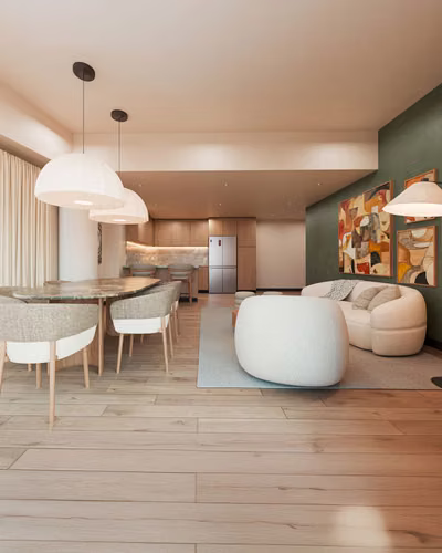 Moderna torre de apartamentos de diseño innovador