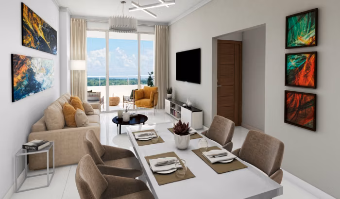 Apartamento En Venta De 2 Habitaciones, Con Piscina Y Balcón Despejado En Juan Dolio
