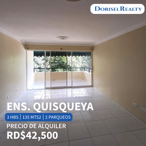 RENTAL APARTMENT IN ENS. QUISQUEYA