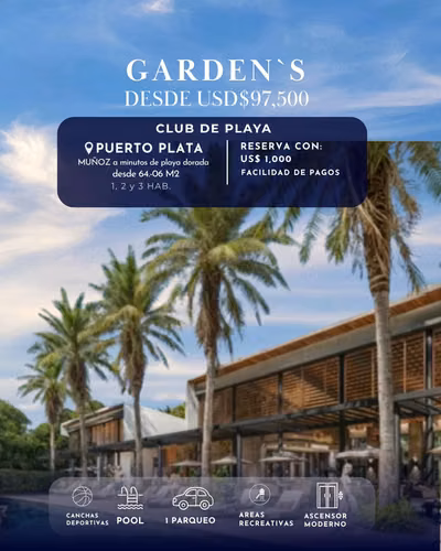 Apartamentos de venta en puerto plata con club de playa 