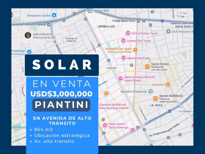 Terreno en venta Piantini