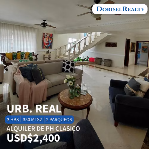 ALQUILER DE EXCLUSIVO PENTHOUSE AMUEBLADO EN URB. REAL