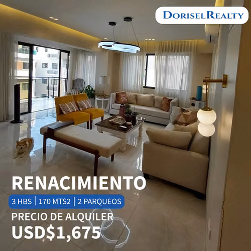 ALQUILER DE APARTAMENTO EN SECTOR RENACIMIENTO