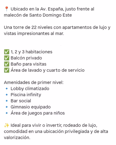Apartamento 1 habitación vista al mar en la Avenida España Listos para entrega