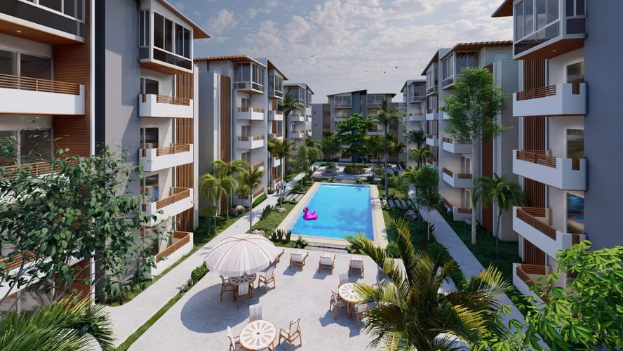 Apartamento de 1y 2 Habitaciónes en boca chica us$  64,500.00 - Imagen 2
