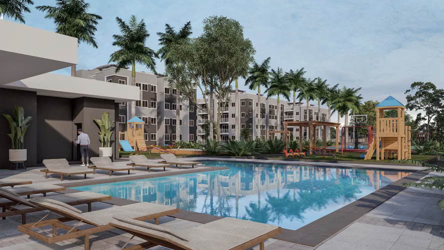 Apartamentos de 3 habitaciones con piscina