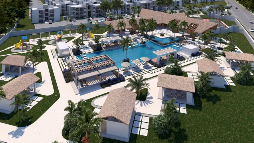 Apartamentos con 1, 2 y 3 habitaciones en punta cana proyecto en plano