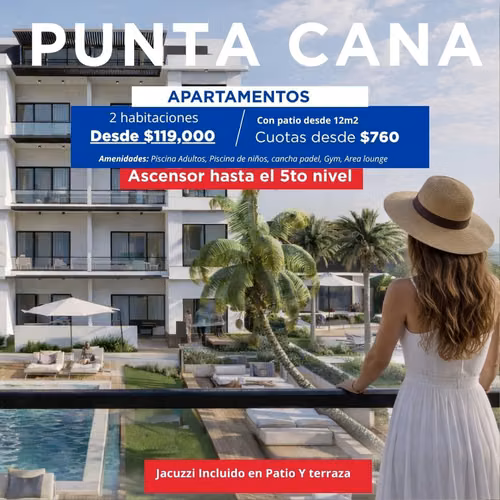 Apartamentos en punta cana proyecto en plano 2 y 3 habitaciones