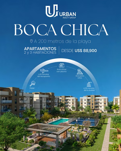 Apartamentos a 200 metros de la Playa en Boca Chica Costa Blanca