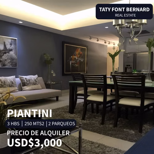 ALQUILER DE EXCLUSIVO APARTAMENTO EN LO MEJOR DE PIANTINI