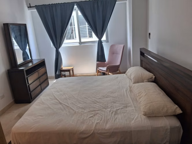 Se alquila, Apartamento 2Hab Amueblado Piso Alto c/Vista, Piantini - Imagen 7
