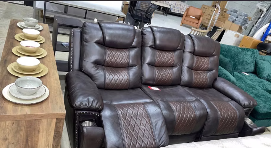 Juego de Sala Reclinable de Lujo – Color Café