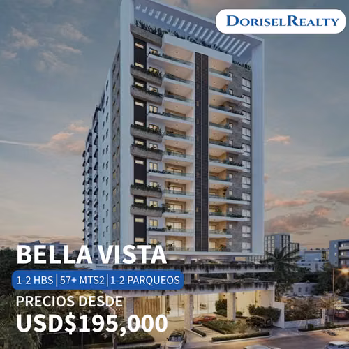VENTA DE HERMOSOS APARTAMENTOS EN PROYECTO EN BELLA VISTA