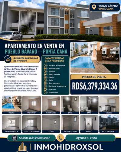 Sale Apartment in gardens Pueblo Bávaro