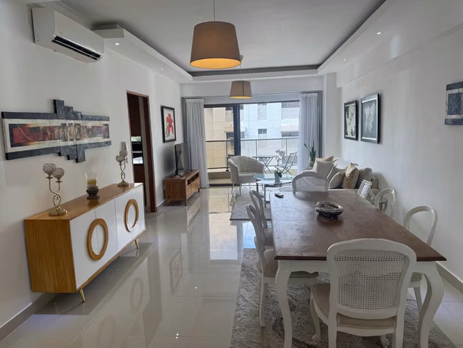 Furnished Apartment for Rent, 3 Rooms in Piantini