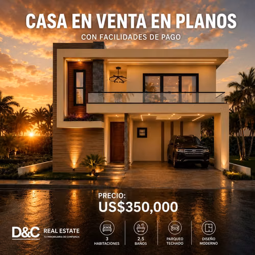 CASA EN VENTA EN PLANOS EN MUÑOZ PUERTO PLATA