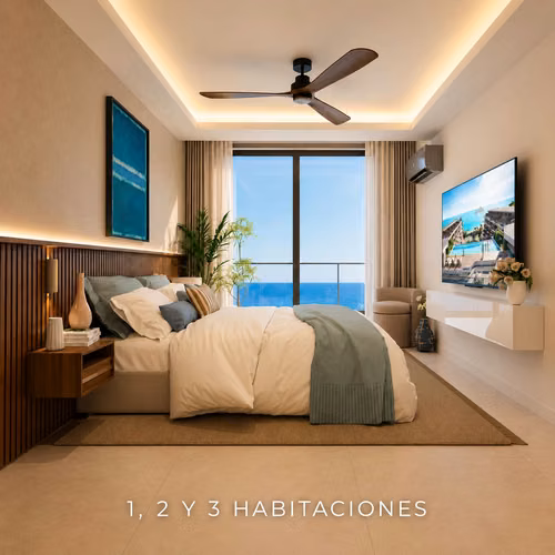 Apartamentos en planos frente al malecon de Puerto Plata.