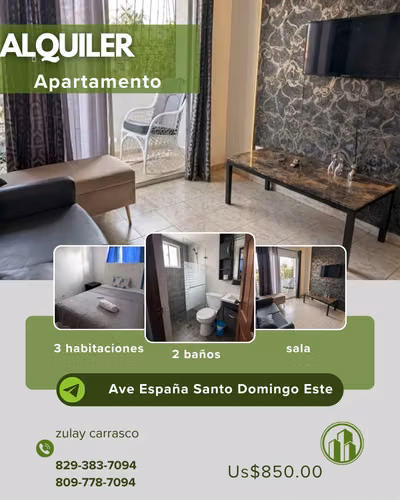 APARTAMENTO EN ALQUILER Avenida España,  Santo Domingo Este