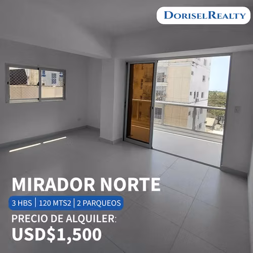 ALQUILER DE HERMOSO APARTAMENTO EN MIRADOR NORTE