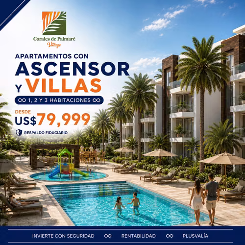 Invierte en Tu Apartamento 1Hab c/Ficudiaria, Tres Piscinas, Mini Golf (Punta Cana)