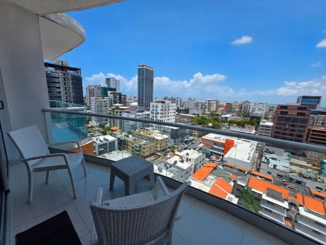 Hermoso Apartamento Amueblado, 1 Habitación, Jacuzzi, Gym, Piantini