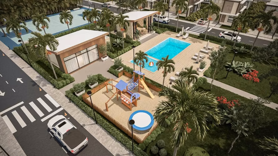 PROYECTO DE CASAS EN BOCA CHICA: 3 HABITACIONES DISTRIBUIDOS EN 2 NIVELES - Imagen 6