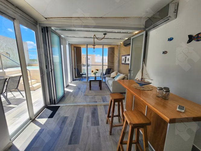 Pent house amueblado en playa nueva romana, 2 habitaciones, en primera linea de playa