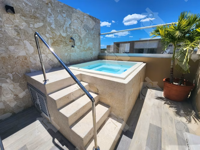 Pent house amueblado en playa nueva romana, 2 habitaciones, en primera linea de playa