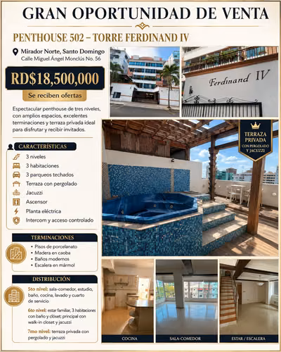 Venta Apartamento Tipo Pent-House en Mirador Norte