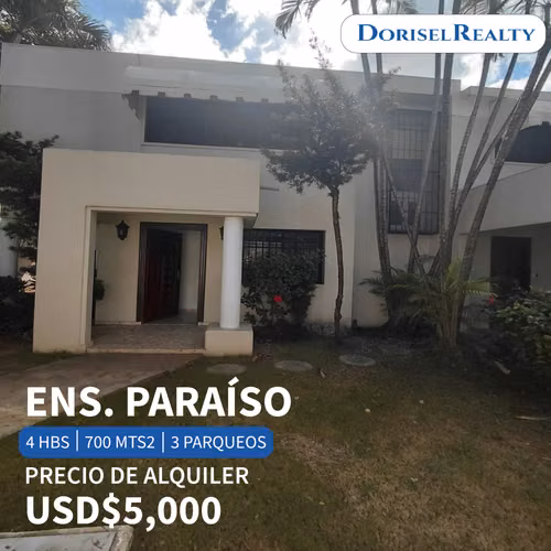 ALQUILER DE CASA CLASICA EN SECTOR ENSANCHE PARAISO