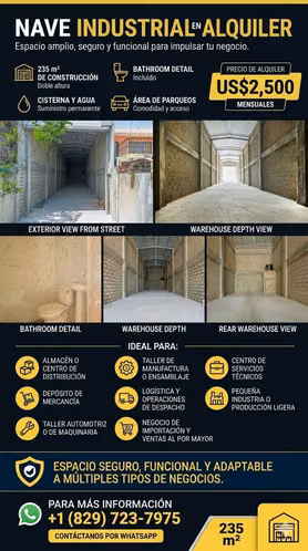  NAVE INDUSTRIAL EN ALQUILER   Mejoramiento Social, próximo a María Auxiliadora  Calle Yolanda Guzmán  Una excelen - Imagen 7