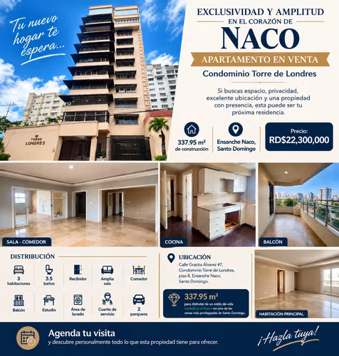 Venta Apartamento Ensanche Naco - Distrito Nacional