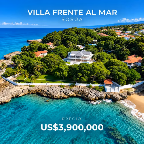 VILLA EN VENTA EN SOSUA  PLAYA CHIQUITA  Con acceso privado a la playa