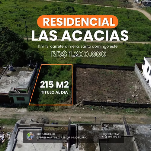 SOLAR DE 214 M² POR RD$1.2 MILLONES EN SANTO DOMINGO ESTE