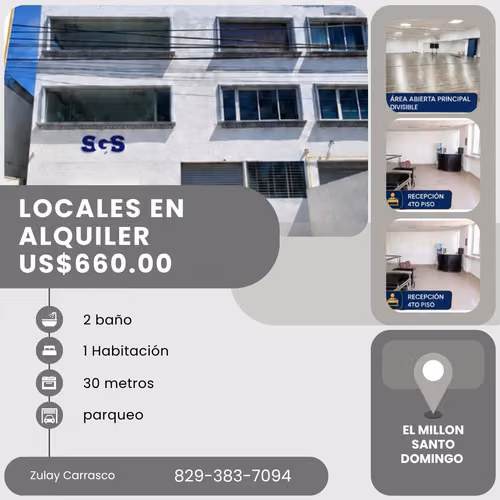 Locales Comercial en Alquiler – El Millón, Santo Domingo