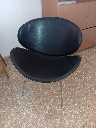 Modern chairs wait office oval famous style, 26x16x28 inches, black vinyl