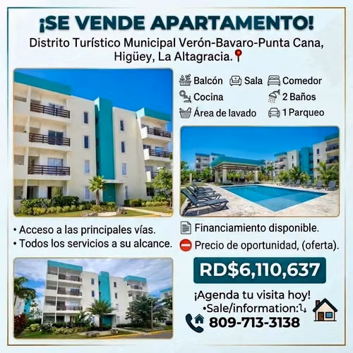 OPORTUNIDAD | APARTAMENTO EN VENTA BÁVARO 