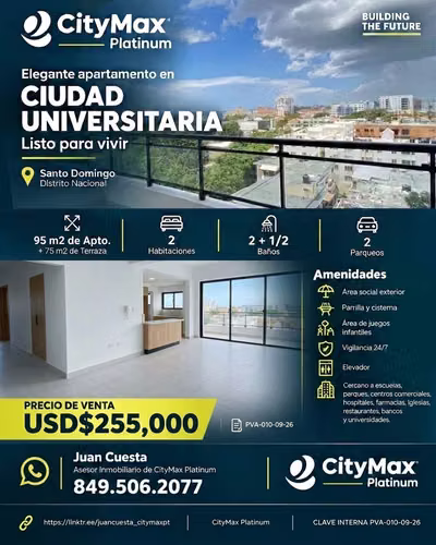 Apartamento en venta en Ciudad Universitaria, Santo Domingo