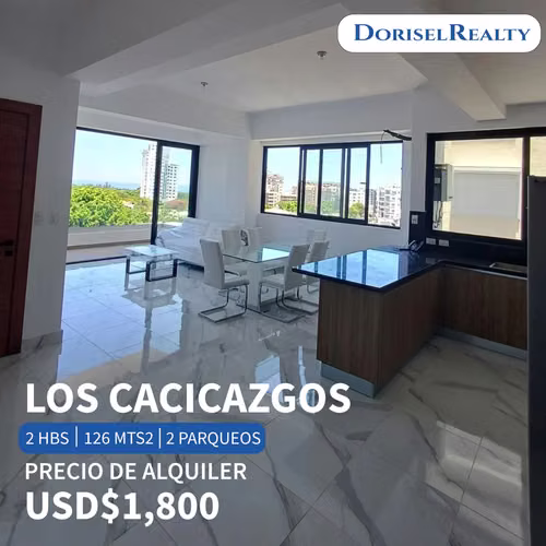 ALQUILER DE APARTAMENTO SEMIAMUEBLADO EN LOS CACICAZGOS