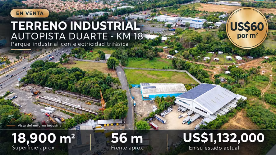 Parque industrial 18,900 m² Km 18 Aut. Duarte - Imagen 1