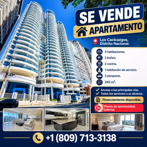 Apartamento en venta en Los Cacicazgos, Distrito Nacional, República Dominicana.