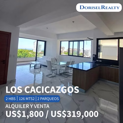 VENTA DE MARAVILLOSO APARTAMENTO EN LO MEJOR DE LOS CACICAZGOS