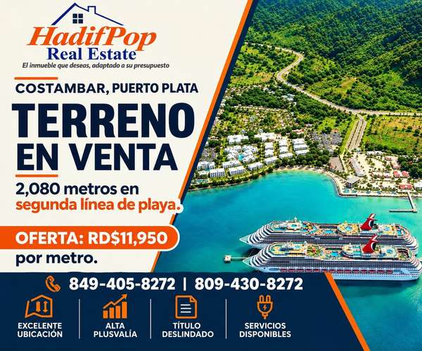  ¡TERRENO EN VENTA EN COSTAMBAR, PUERTO PLATA! 