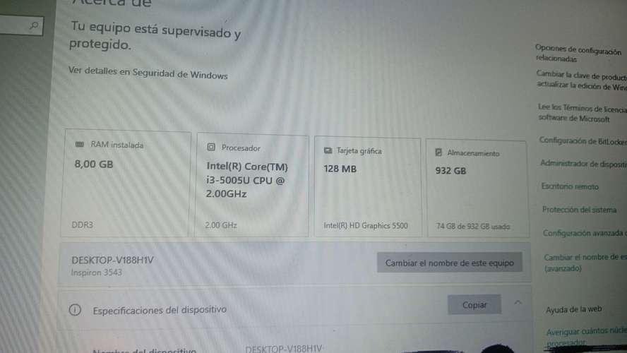  Laptop Dell Inspiron 3543 – 8 GB RAM – 1 TB  
