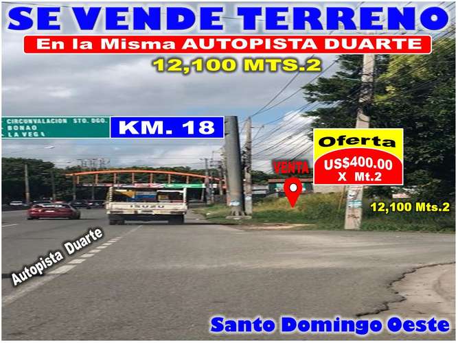 VENDO 12,100 Mts.2 en la MISMA AUTOPISTA DUARTE, Km 18 de OPORTUNIDAD - Imagen 6