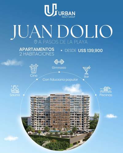 Apartamentos de 2 habitaciones a pasos de Playa Juan Dolio
