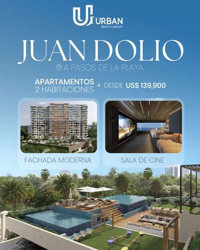 Apartamentos de 2 habitaciones a pasos de Playa Juan Dolio